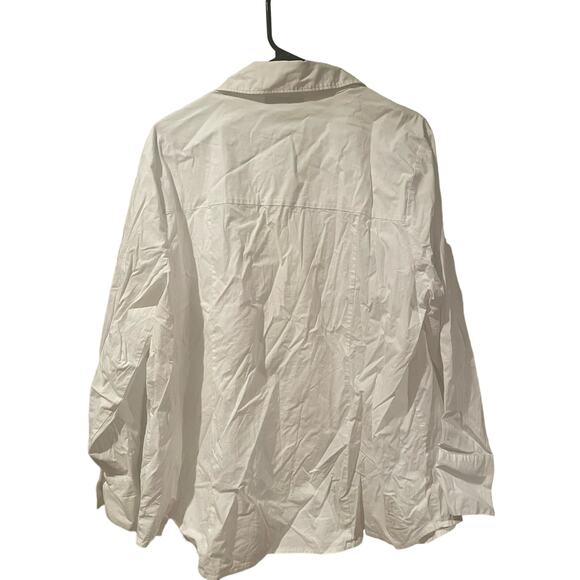 Lane Bryant, Classic White Blouse, Long Sleeved, Button front, B88, $37 - Picture 3 of 3